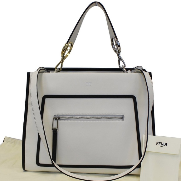 fendi Handbags - FENDI White Leather Runway Tote Bag